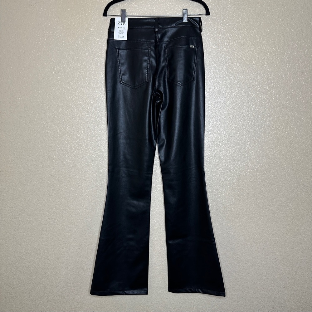Zara Faux Leather Flared Pants - Picture 9 of 12